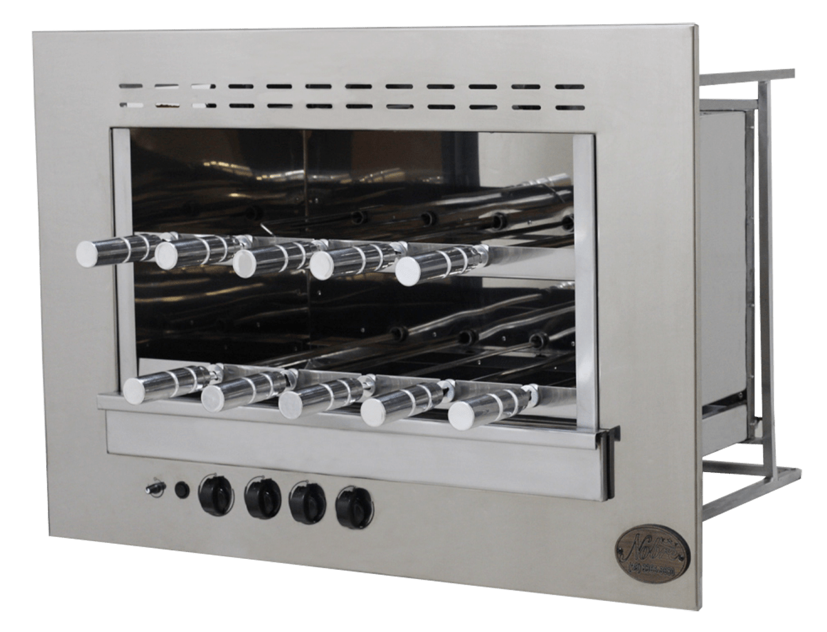 Churrasqueira à gás para embutir 10 espetos e duas galerias com grelha - Espetos avulsos