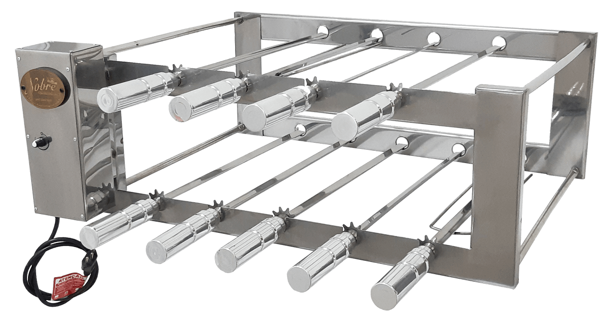 CHURRASQUEIRA ROTATIVA SOB MEDIDA COM 10 ESPETOS (SISTEMA DE CORRENTE)