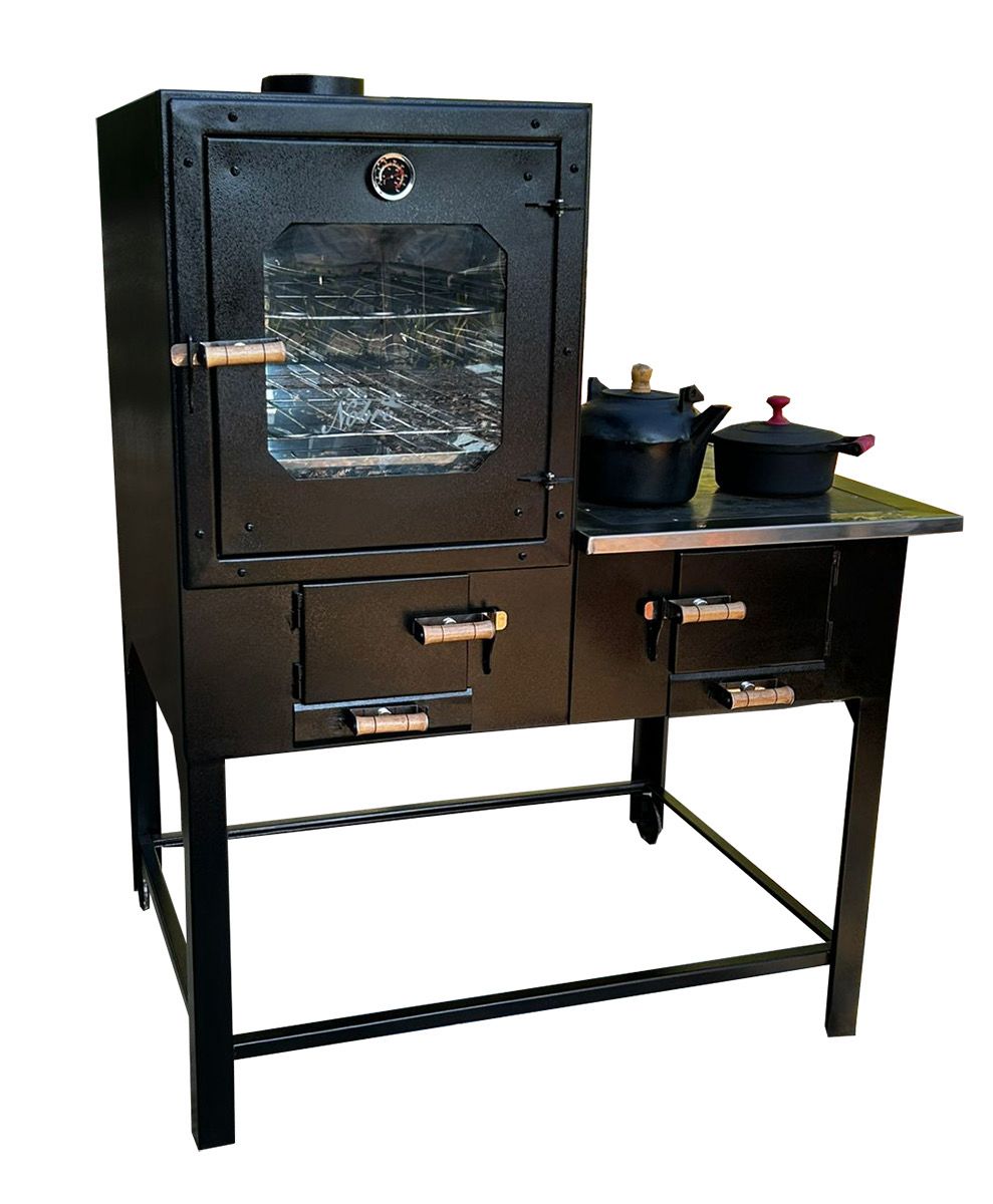 FORNO À LENHA COM FOGÃO NOBRE CHAPA DE FERRO  - FORNO LADO ESQUERDO 