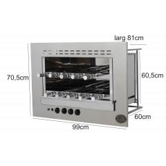 Churrasqueira à gás para embutir 10 espetos e duas galerias com grelha - Espetos avulsos