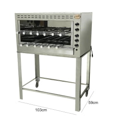 CHURRASQUEIR À GÁS 12  ESPETOS COM SUPORTE