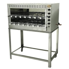 Churrasqueira à Gás 15 espetos com suporte para espetos e cavalete com 02 rodizios. Churrasqueira à Gás 15 espetos com suporte para espetos e cavalete com 02 rodizios.