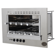 CHURRASQUEIRA GÁS DE EMBUTIR 10 ESPETOS INOX 304 COM GRELHA E CESTO DE MIUDOS  CHURRASQUEIRA GÁS DE EMBUTIR 10 ESPETOS INOX 304 COM GRELHA E CESTO DE MIUDOS