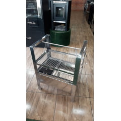 Churrasqueira inox portátil com sistema de elevação