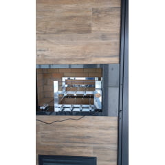 CHURRASQUEIRA GIRATÓRIA 7 ESPETOS INOX COM APOIO EXTRA E CORRENTE DE INOX 