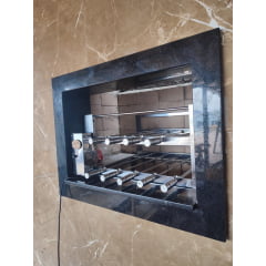 CHURRASQUEIRA ROTATIVA SOB MEDIDA COM 9 ESPETOS  COM APOIO (SISTEMA DE CORRENTE) INOX 304 