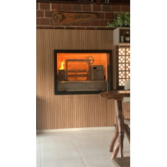 CHURRASQUEIRA PARRILLA INOX 150CM COM GRELHA DE ELEVAÇÃO POR VOLANTE COM FORNO E SUPORTE PARA ESPETOS INOX 304