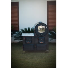 FORNO À LENHA COM FOGÃO E GABINETE PÁTRIA